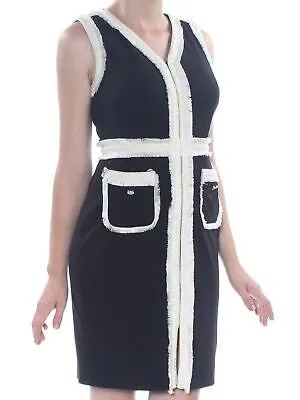 Женское черное платье ANTONIO BERARDI без рукавов с V-образным вырезом выше колена Размер: 50