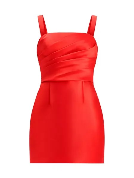 Мини-платье Микадо со сборками Zac Posen, цвет rouge