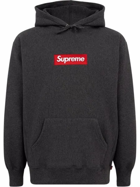 Supreme худи с логотипом, серый