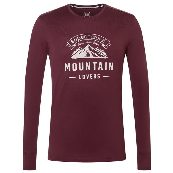 Лонгслив Super Natural Mountain Lovers L/S, цвет Wine Tasting/Feather Grey