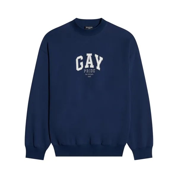 Толстовка Balenciaga Pride 2021 Crewneck 'Navy/White/Grey', белый