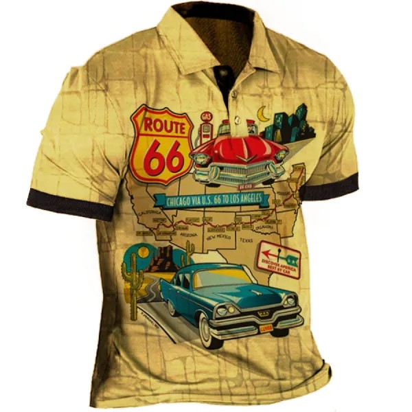 Мужская футболка-поло Route 66 Outdoor Vintage Vintage
