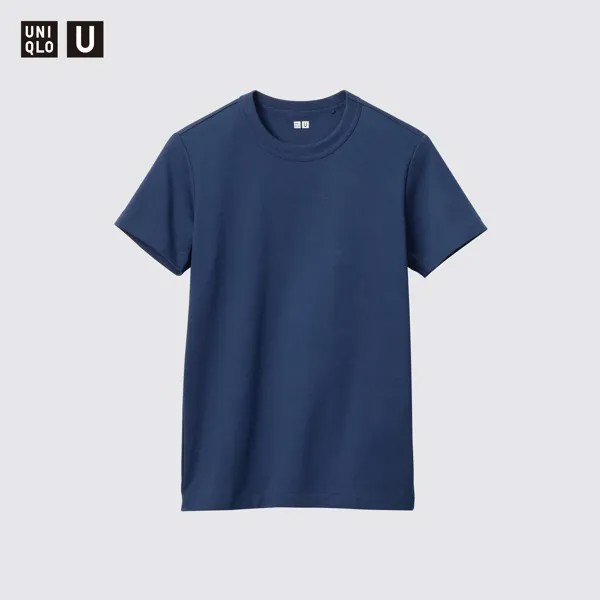 Футболка женская Uniqlo U с круглым вырезом, темно-синий