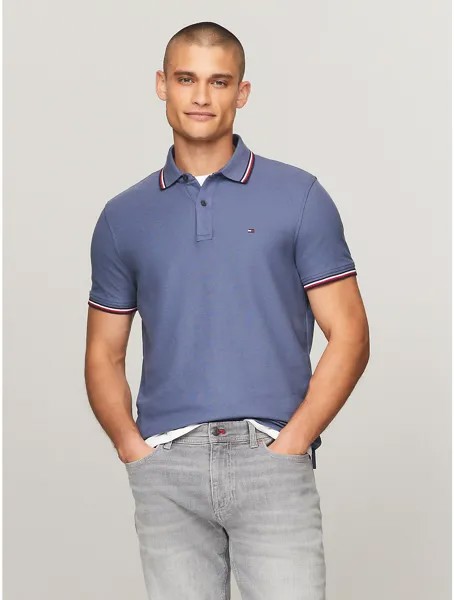 Мужская футболка-поло обычного кроя Tommy Hilfiger Tommy Wicking, цвет Bank Blue
