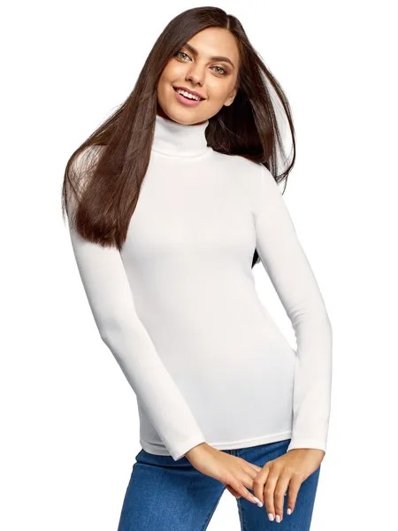 Водолазка женская oodji 15E11005-1B белая XS