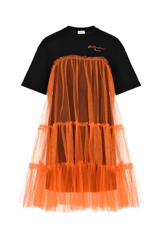 Платье с оранжевой юбкой Stella Jean