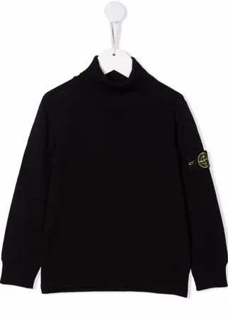 Stone Island Junior шерстяной джемпер с высоким воротником