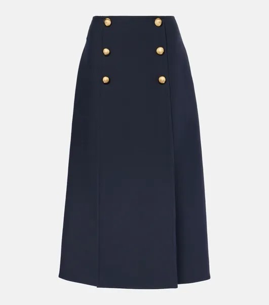 Юбка миди Crepe Couture Valentino, синий