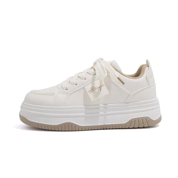 Кроссовки HUANQIU Skateboarding Shoes Women's Low-top Beige, бежевый