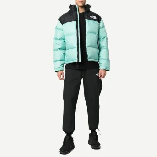 Пуховик The North Face, размер XL (52-54), черный, бирюзовый