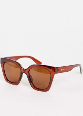 Коричневые солнцезащитные очки в форме крыльев бабочки Nali-Коричневый цвет