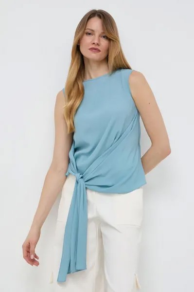 Топ с оттенком шелка Weekend Max Mara, синий