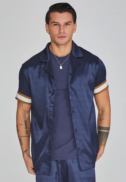 Курортная рубашка SikSilk, темно-синий