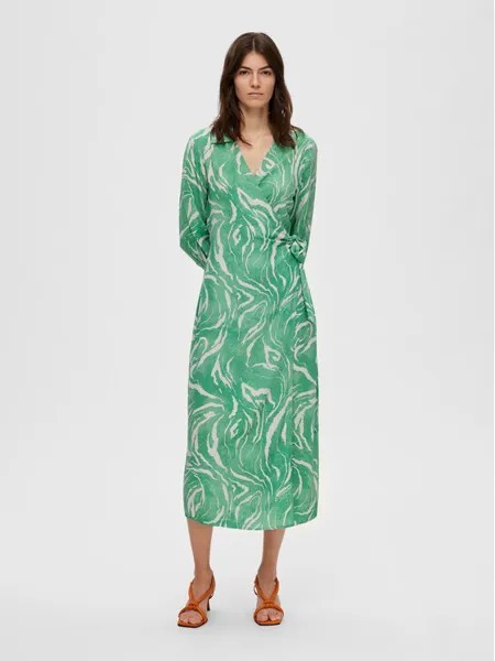 Платье стандартного кроя Selected Femme, зеленый