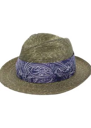 Etro соломенная шляпа с узором пейсли