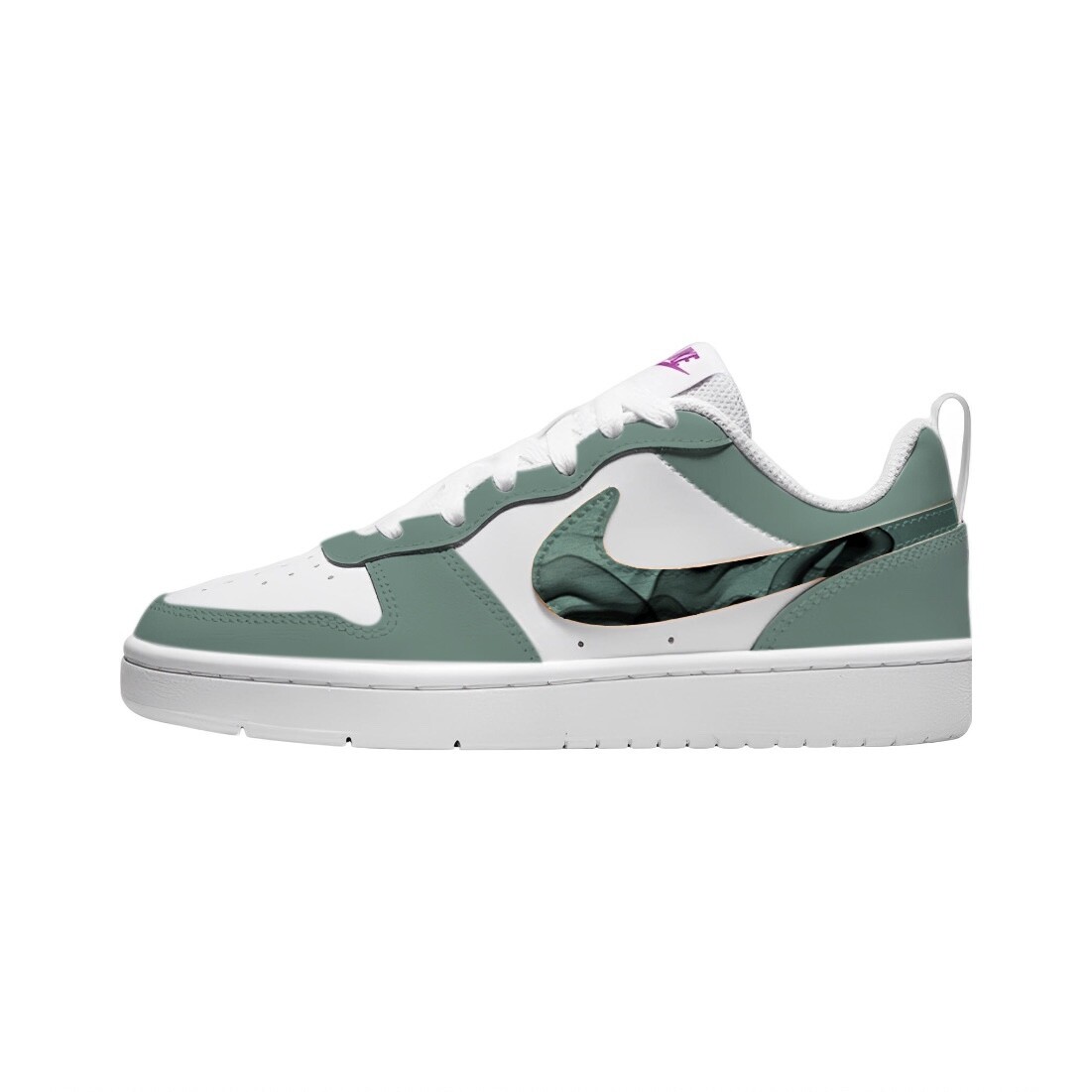 Кроссовки Nike Court Borough Skateboarding Shoes Women's Low-top Green/White, зеленый