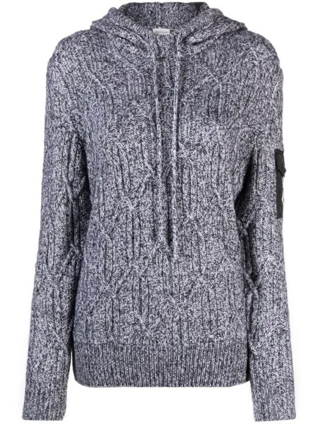 Moncler худи фактурной вязки, белый