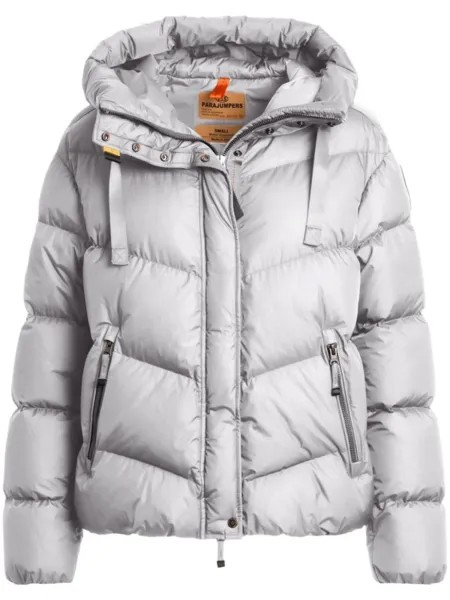 Parajumpers пуховик с нашивкой-логотипом, серый