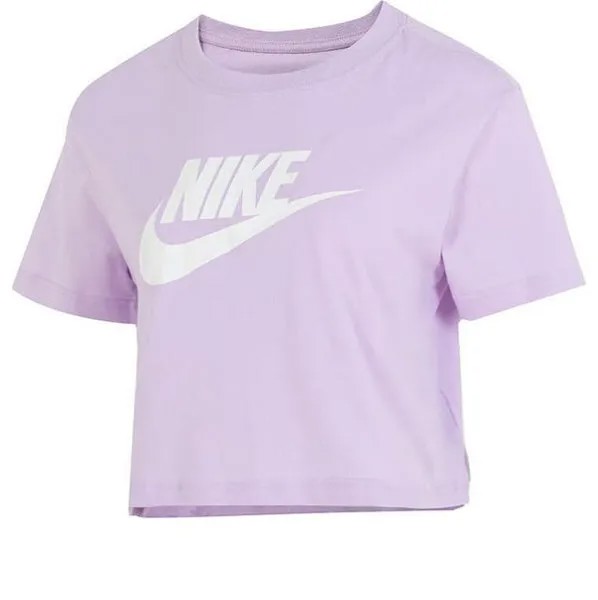 Футболка спортивная одежда основные укороченные топы Nike, фиолетовый