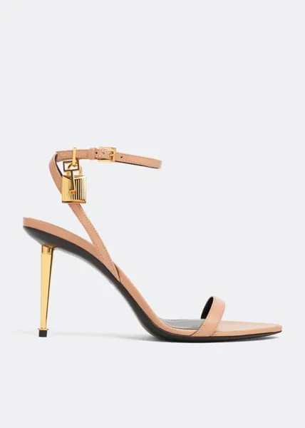 Сандалии TOM FORD Padlock naked sandals, бежевый