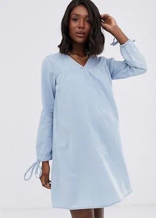 Свободное джинсовое платье эксклюзивно для ASOS DESIGN MATERNITY-Синий