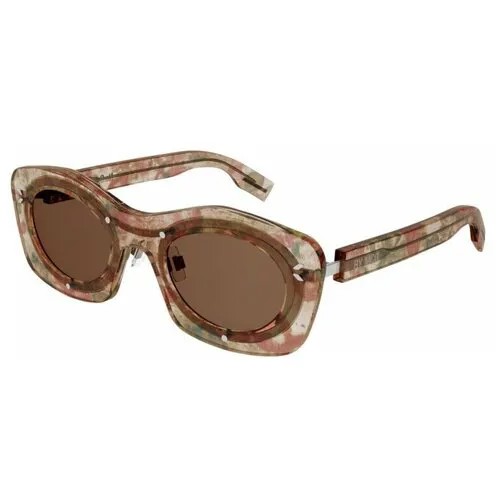 Солнцезащитные очки McQ Alexander McQueen, овальные, оправа: пластик, с защитой от УФ, коричневый