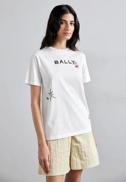 Футболка с принтом Bally, цвет white