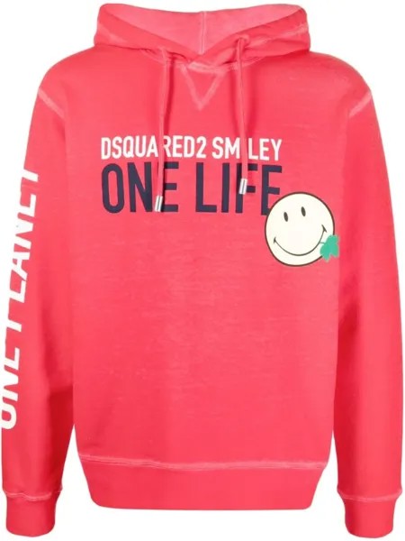 Dsquared2 худи с логотипом, розовый