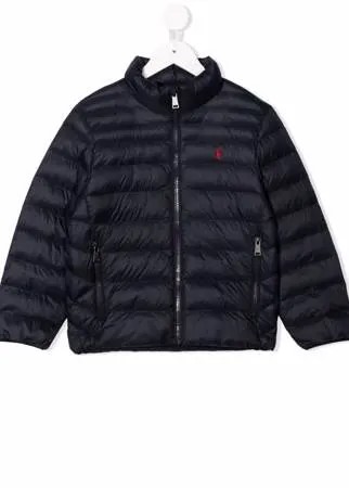 Ralph Lauren Kids пуховик с вышитым логотипом