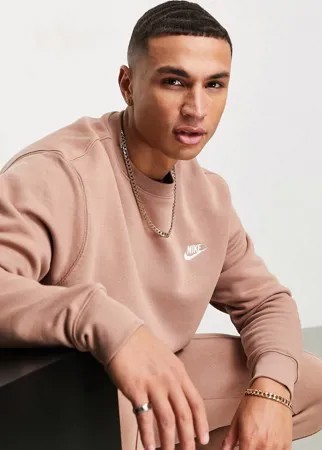 Флисовый свитшот цвета пустынной пыли Nike Club-Нейтральный