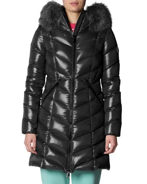 Пуховик Fulmarre с капюшоном из искусственного меха Moncler, цвет Black