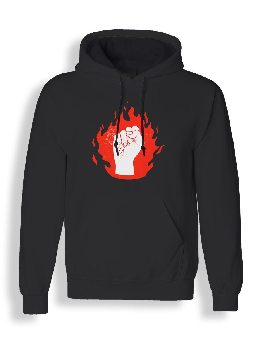 Худи унисекс СувенирShop Огонь/Змея/Сила воли 2 черное 2XL