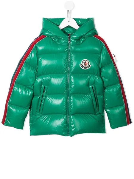 Moncler Enfant пуховик с нашивкой-логотипом