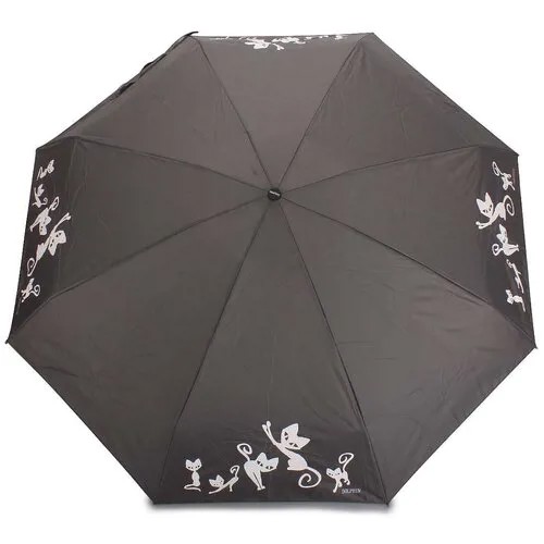 Женский зонт механический с проявляющимся рисунком 654 Grey