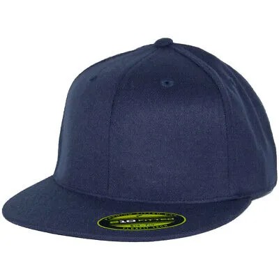 Flexfit 210 Fitted Flex Hat (темно-синий) Мужская стрейч высокая кепка