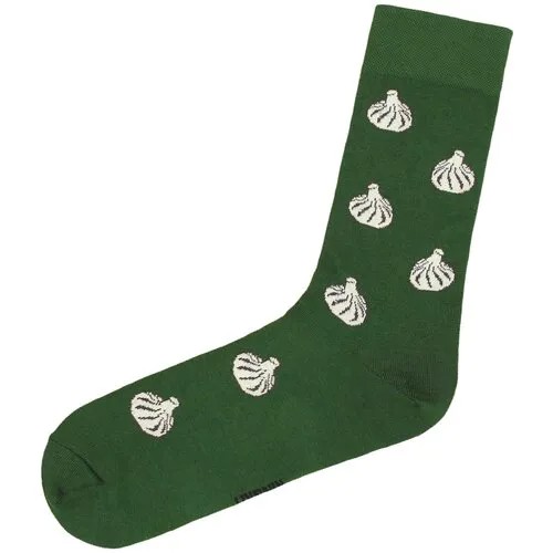 Носки Kingkit, высокие, нескользящие, фантазийные, размер 41-45, бежевый, зеленый