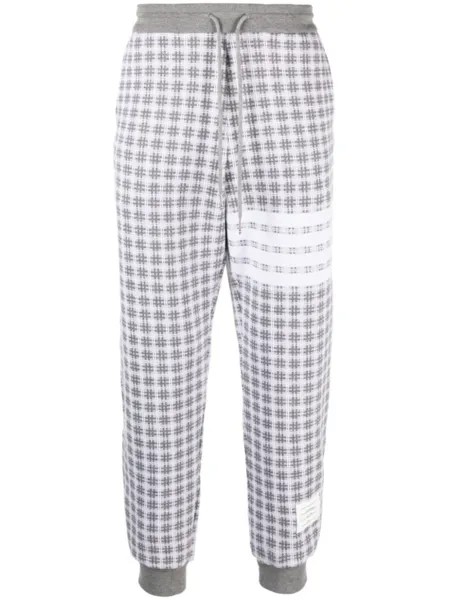 Thom Browne клетчатые спортивные брюки, серый