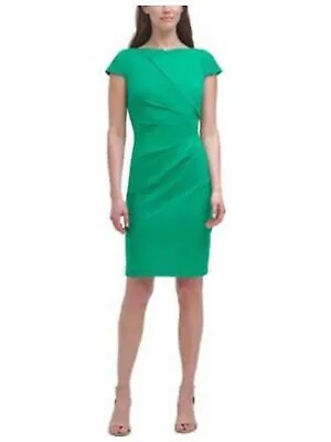 VINCE CAMUTO Женское зеленое коктейльное облегающее платье с короткими рукавами выше колена 14