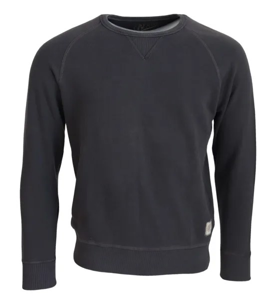 BLKER Свитер Темно-серый хлопковый мужской пуловер с круглым вырезом и длинными рукавами sL 150 долларов США