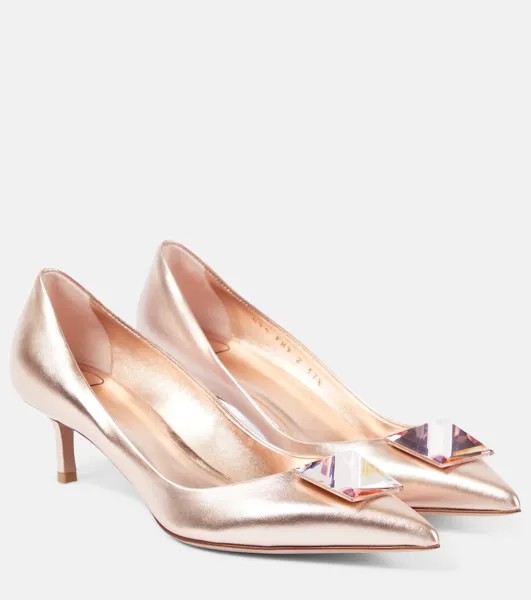 Кожаные туфли one stud с декором Valentino Garavani, розовый