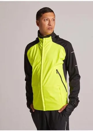 Куртка для бега KIPRUN WARM REGUL мужская черно-зеленая, размер: L, цвет: Лайм/Черный KIPRUN Х Декатлон