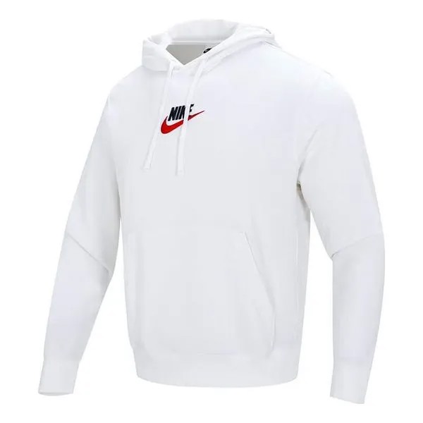 Толстовка Nike Club Pullover Hoodie 'White', белый