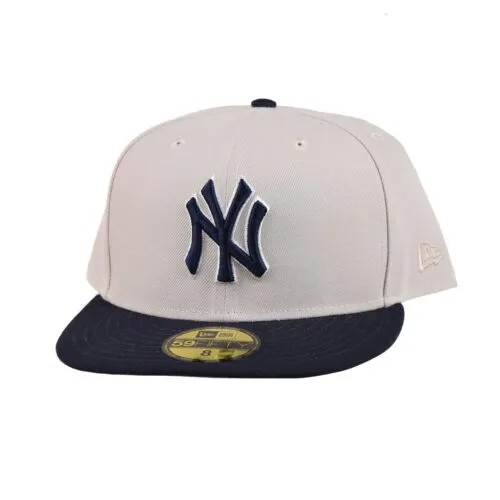 Мужская кепка New Era New York Yankees World Class 59Fifty бежево-темно-синего цвета