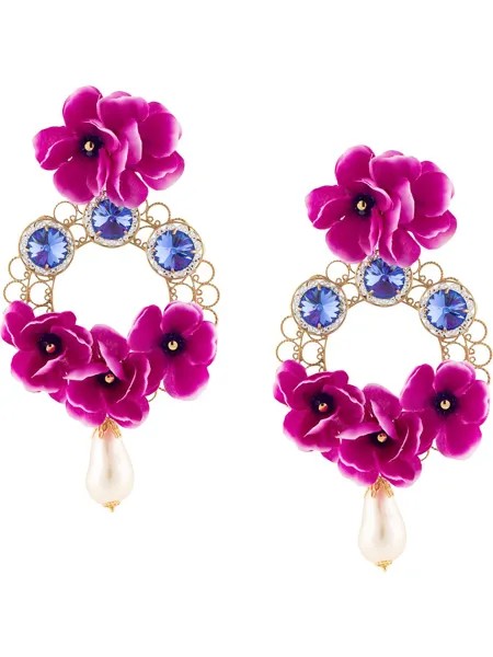 Dolce & Gabbana серьги-подвески в виде цветов