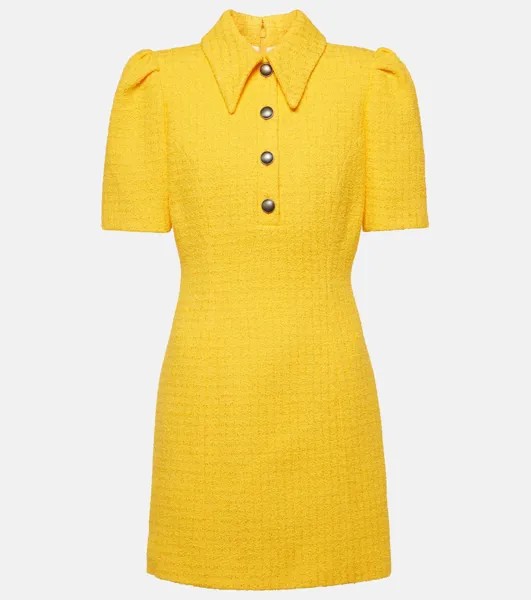 Твидовое мини-платье Alessandra Rich, желтый