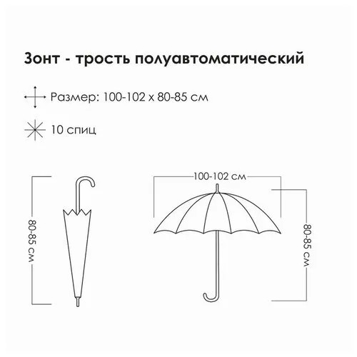 Зонт - трость полуавтоматический «Ромашковое поле», 10 спиц, R = 51 см, цвет микс