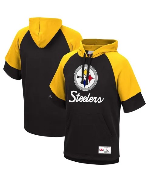 Мужская черная толстовка с капюшоном pittsburgh steelers home advantage реглан пуловер с коротким рукавом Mitchell & Ness, черный