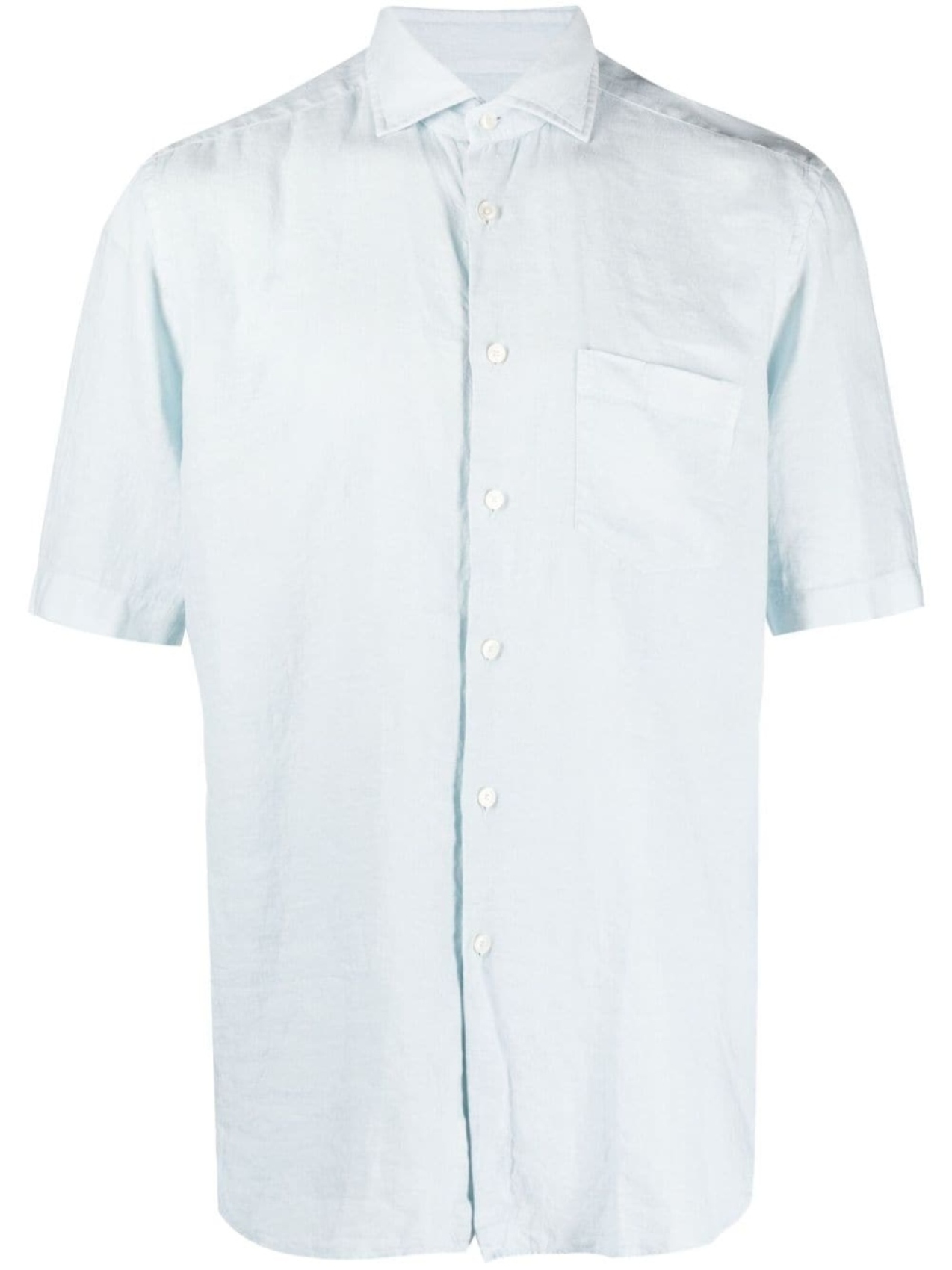Xacus льняная рубашка с короткими рукавами, синий