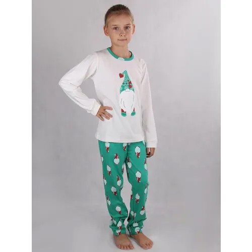 Пижама  ZERO, размер 6, белый, зеленый