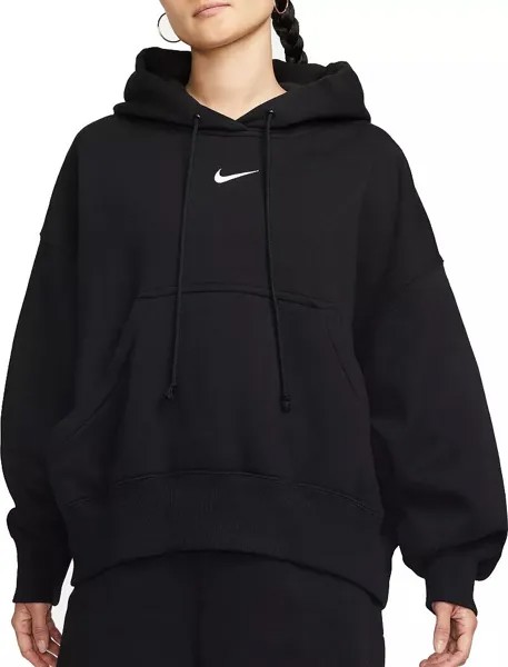 Женский свободный пуловер с капюшоном из флиса Nike Sportswear Phoenix, черный